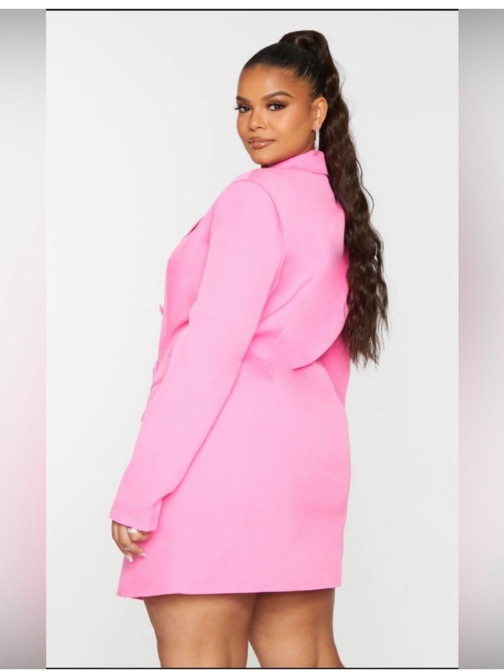 Pretty Little Thing Pink Double-Breasted Blazer Dress - Women size 18 - Picture 2 of 6